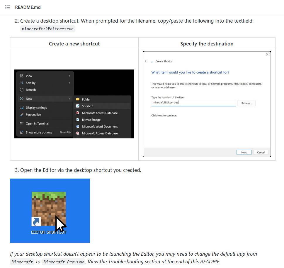 Preview of Minecraft Rock Edition 1.19.80.20 Open UGC Editor Test