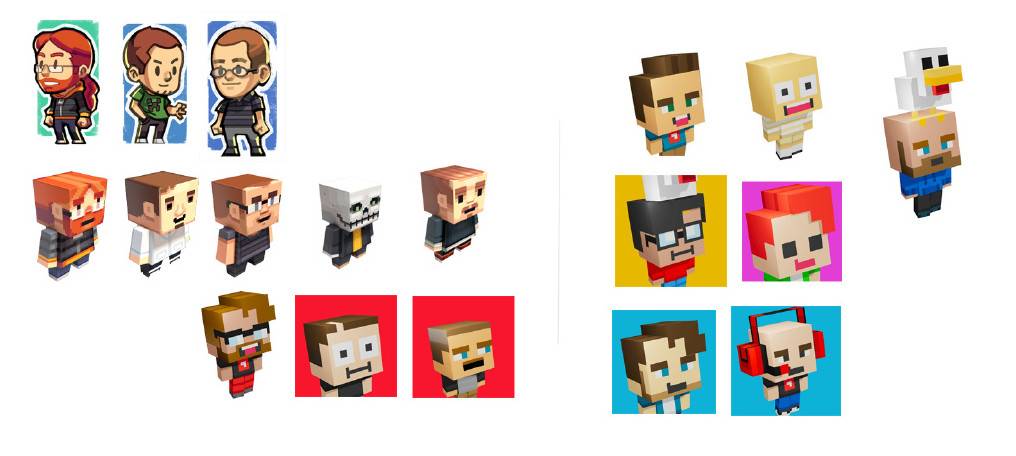 Mojang employee official avatars for the third update