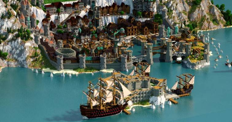 Minecraft1.16.5 Cacasar Khiesal Middle Ages Cavaliers Border Port Map Archive