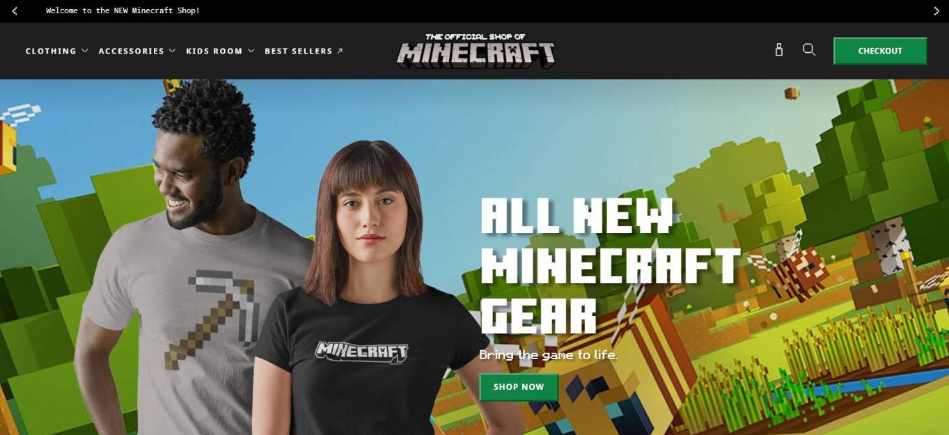 Minecraft official peripheral store is now revised by Snow Commerce operation