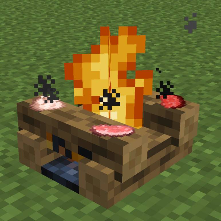 Minecraft 1.7.10 Bonfire rear Campfire Backport Mod
