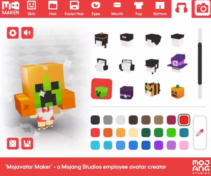 Mojang designer shared the video of the official character avatar generator