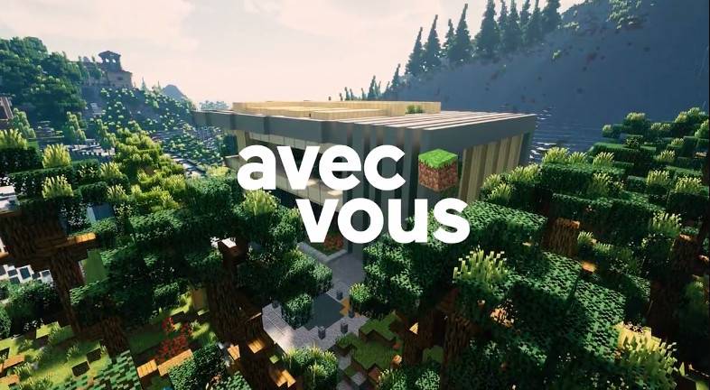 French President Macron used MineCraft to restore the Elysee Palace in the campaign server