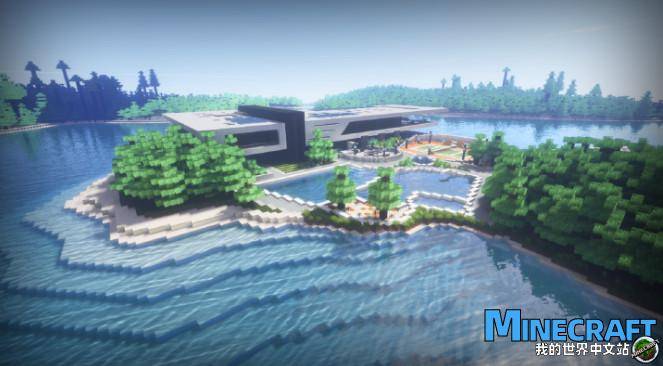 Minecraft Redstone Technology Modern Villa Redtech Modern Island House Map Archive