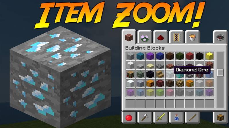 Minecraft 1.19.2-1.10.2 Itemzoom Mod