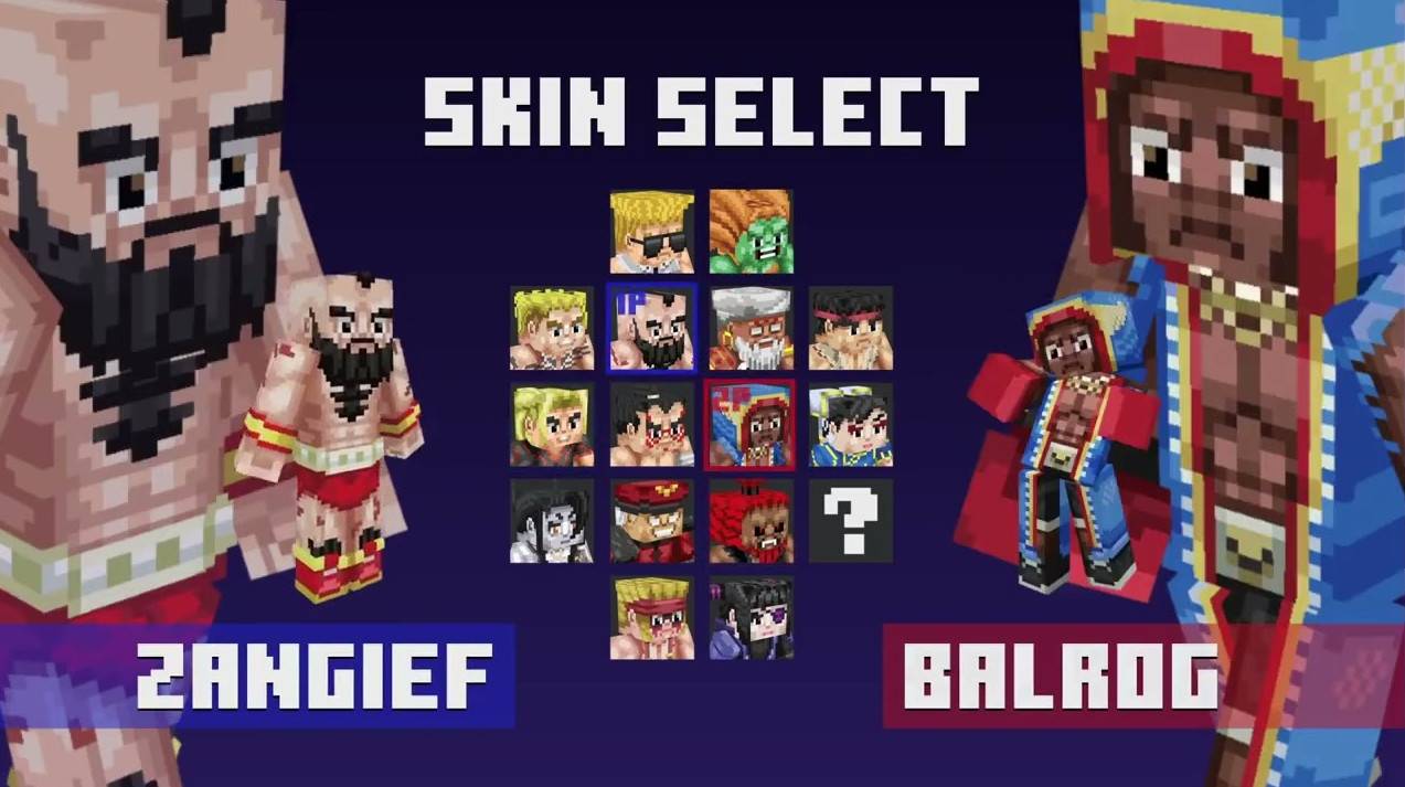 Minecraft × Street Fighter: World Warriors Skin Pack Release