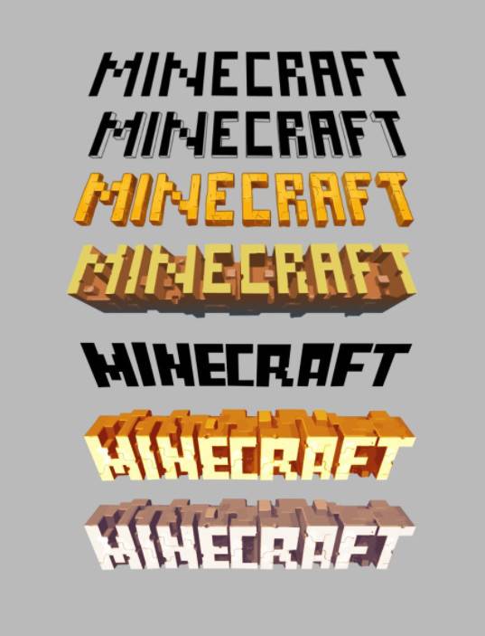 Minecraft various changes in LOGO over the past ten years