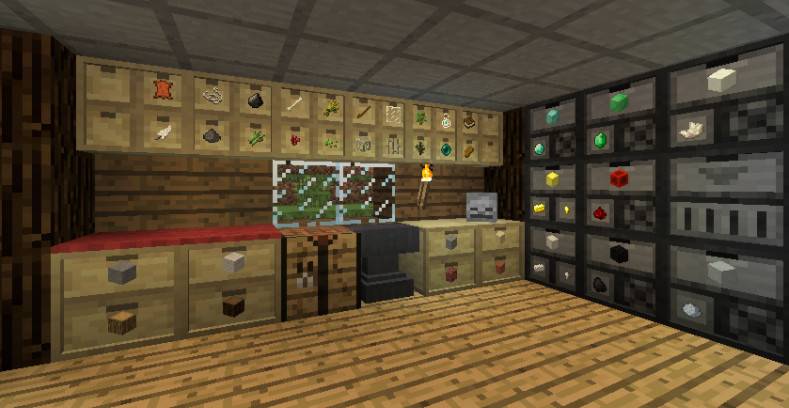 Minecraft1.16.5 drawer keychain Drawer Keychain mod