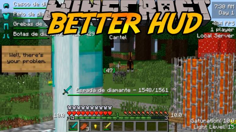 Minecraft1.12.2-1.7.10 better HUD Better Hud Mod
